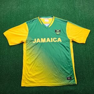 Jamaica National Team Soccer Jersey‎ Mens XL Green Yellow Orro Dri Fit FIFA